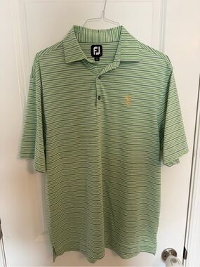 FootJoy Men’s Light Green Striped Golf Polo